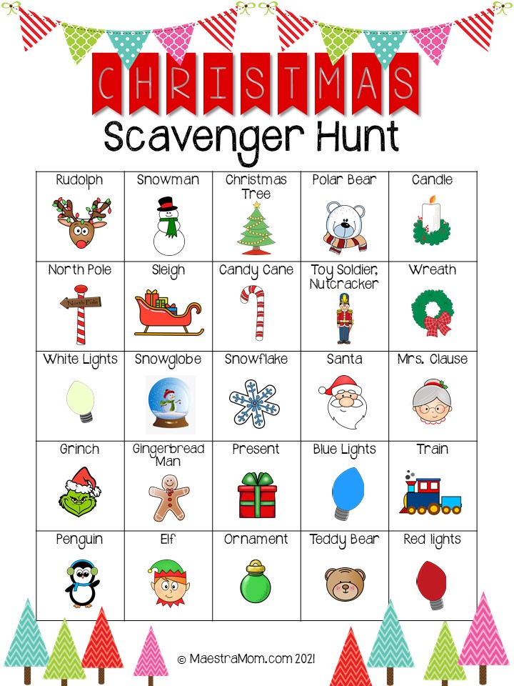 Christmas Lights Scavenger Hunt for Kids | Free Download - Maestra Mom