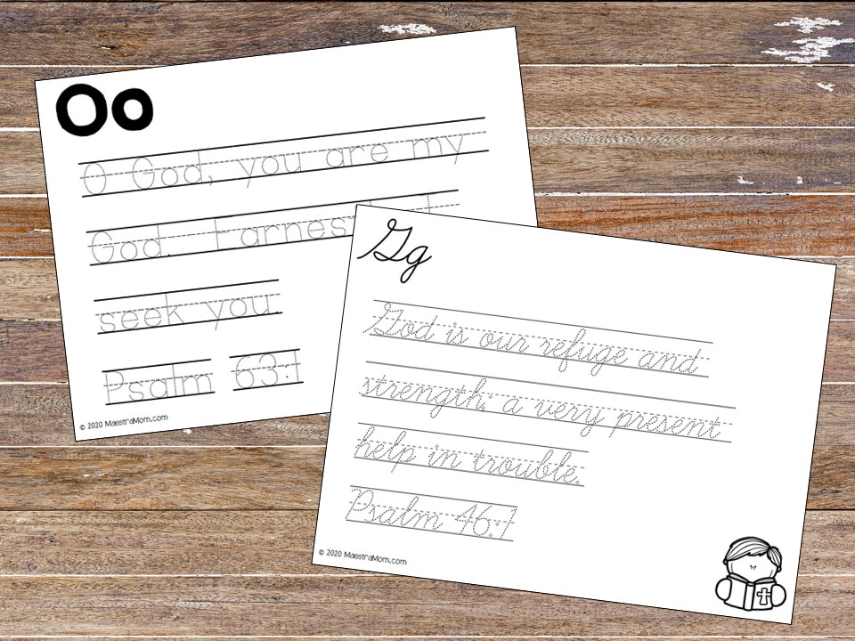 Bible verses from ABC Bible Memory verse program on TPT