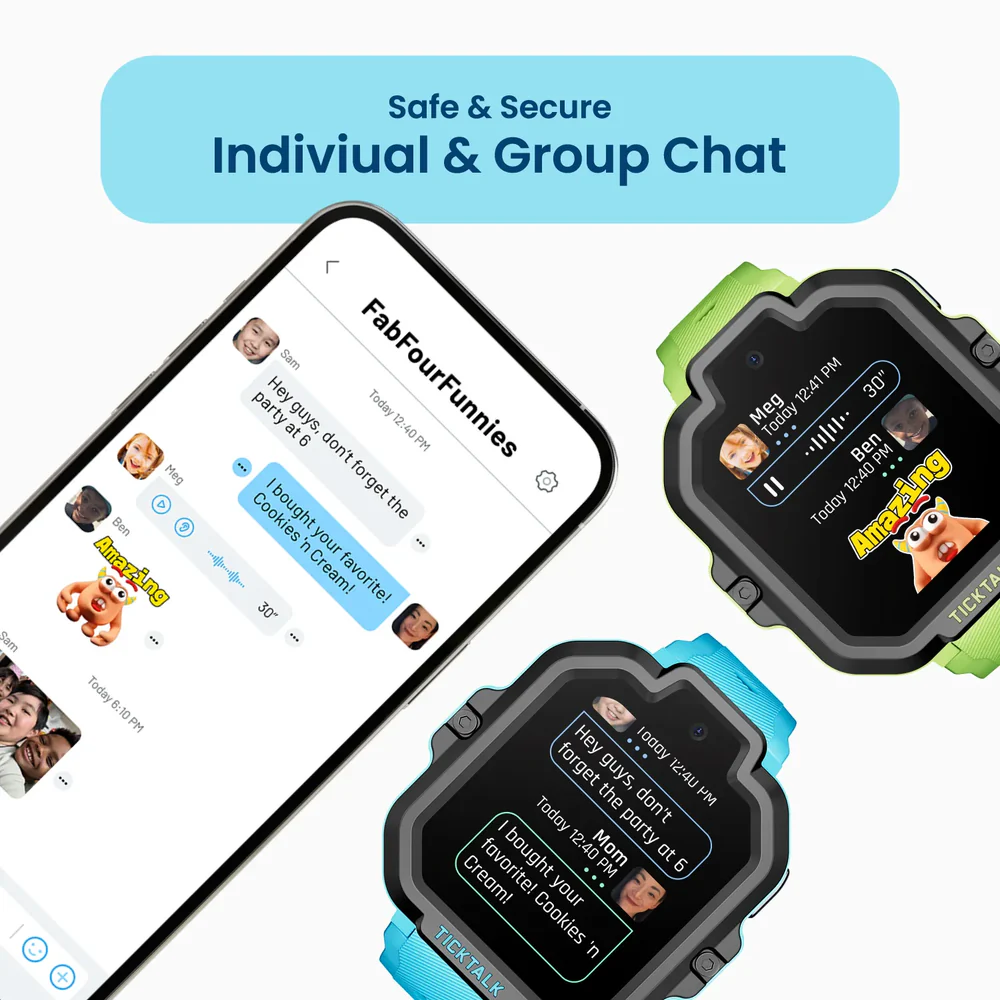 TickTalk 5 smartwatch connecting with phone
