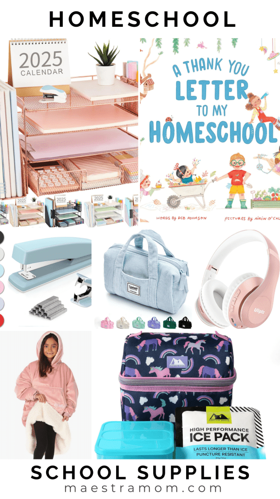 Homeschool back-to-school supplies pin