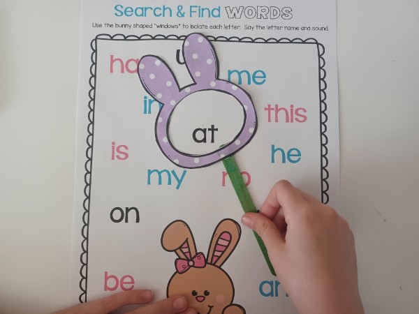 Pre-K sight words search activity