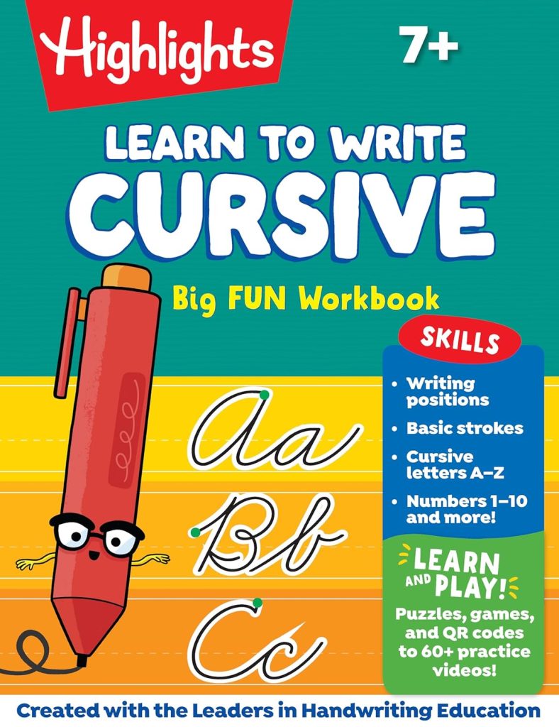 Highlights Learn to Write Big Fun Workbook Cursive