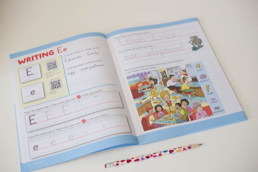 Sample page from Highlights Learn to Write Big Fun Workbook handwriting practice book for kids