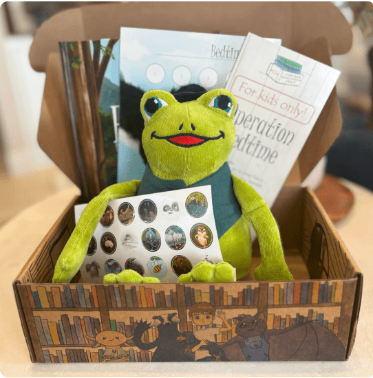 Deluxe Bedtime Storybook Crate: Frog Into the Skies children's picture book